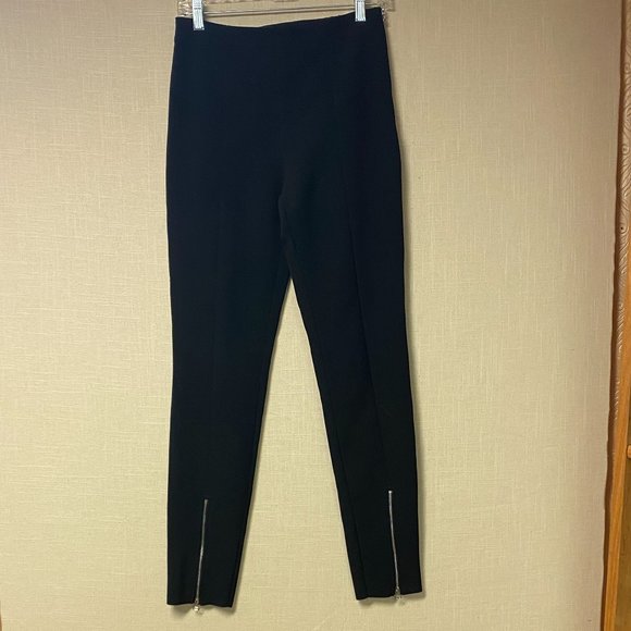 EUC Elizabeth & James Eddine Black High-Waist Skinny Zip-cuff Ponte Pants Size 2 - Picture 4 of 9
